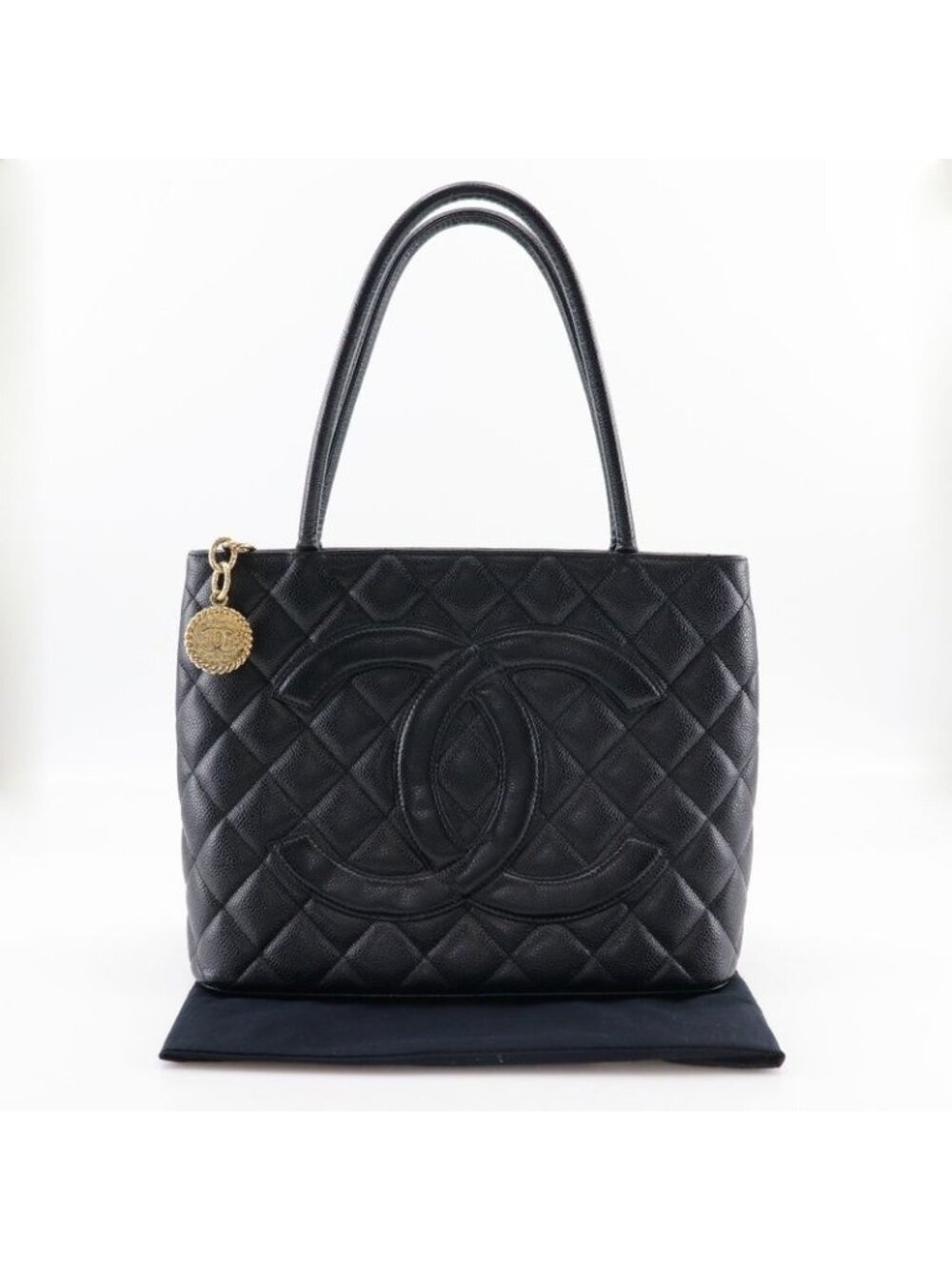 Chanel Medallion Tote Caviar Leather Black Bag - Picture 9 of 9